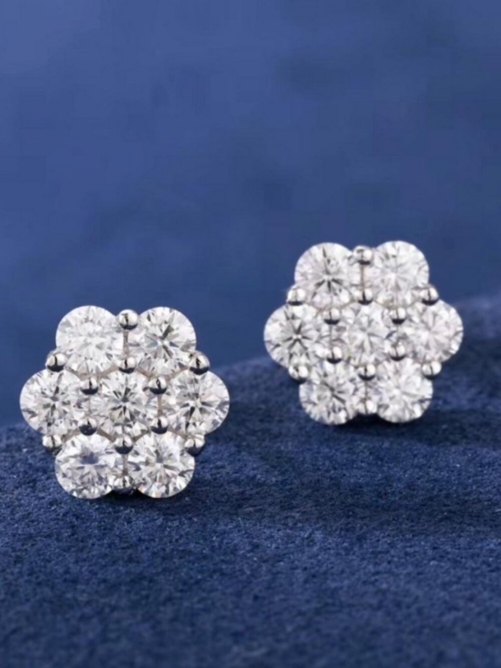 925 Sterling Silver Womens 2ct Diamond Stud Earrings Ladies Small Studs Jewelry - Picture 5 of 7